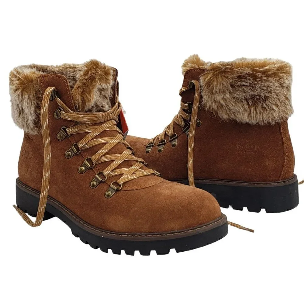 NWT Cougar Waterproof Insulated Heavy Duty Leather Winter Snow Boot Fur Trim